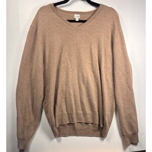 State 100% Cashmere Men's V Neck Sweater Tan Size XLarge